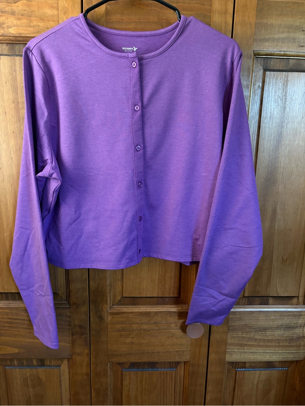 NWT Old Navy Active Cloud Comfy Cropped XL Purple Cardigan Semi-Fitted